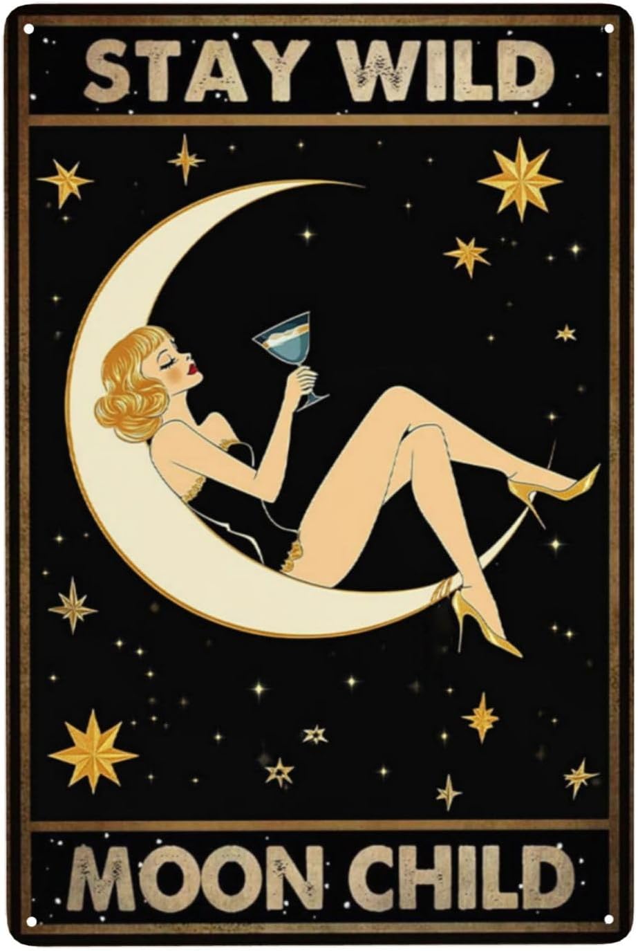 ป้ายโลหะวินเทจ Stay Wild Moon  - Home Bar Lounge บทวิจารณ์และราคา